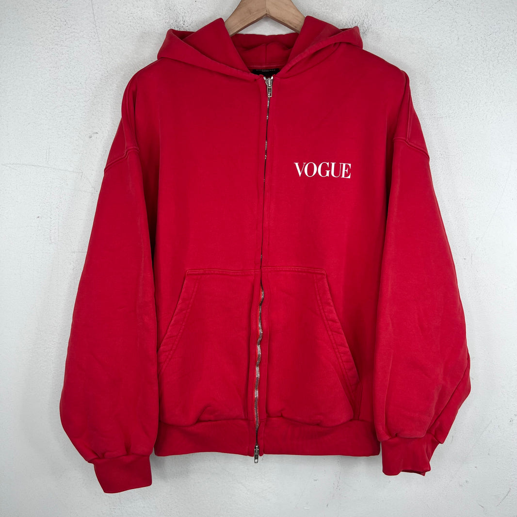 Balenciaga Sample Red Vogue Zip Up Hoodie