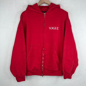 Balenciaga Sample Red Vogue Zip Up Hoodie