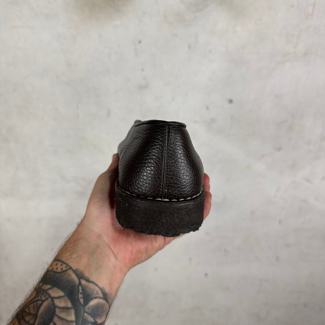 Lemaire Brown Leather Piped Slippers