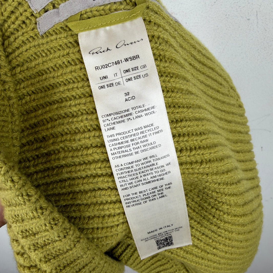 Rick Owens Green Cashmere Hood