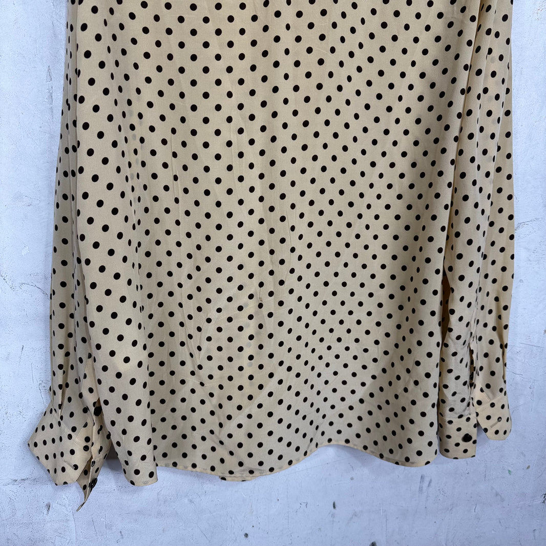 Celine Tan Silk Polka Dotted Shirt