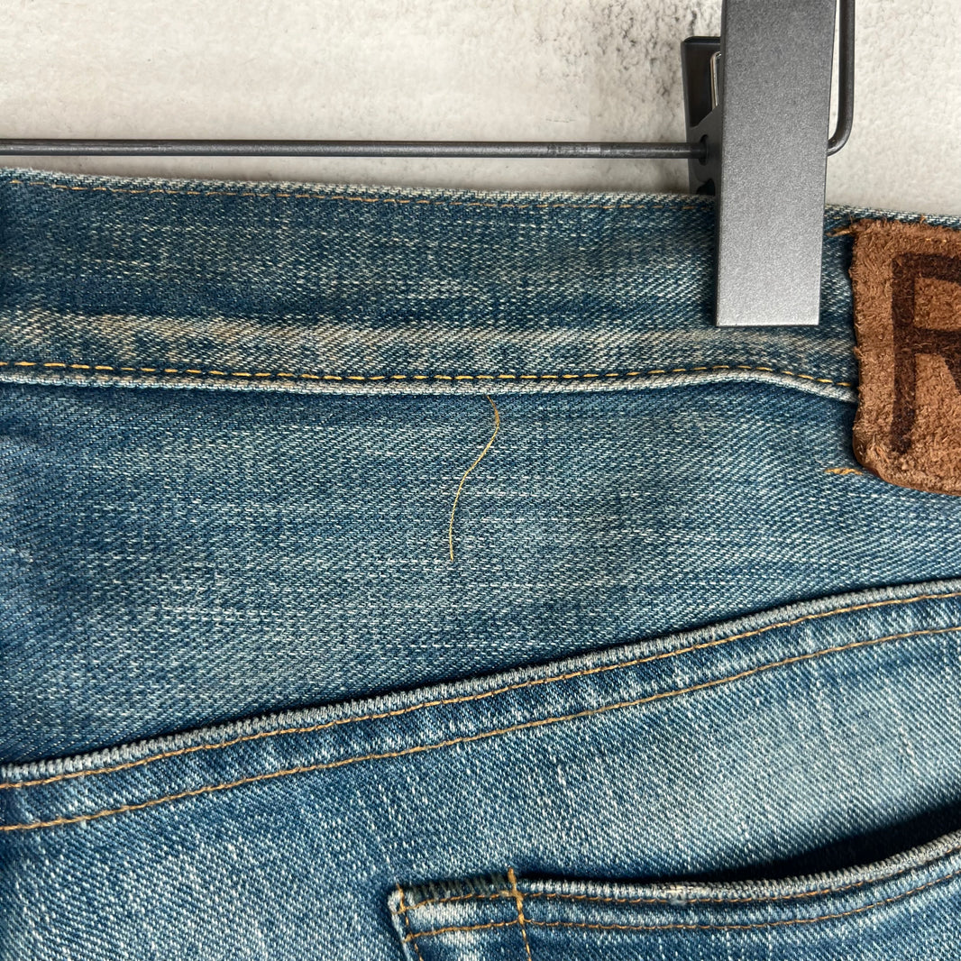 RRL Blue Washed Repaired Jeans