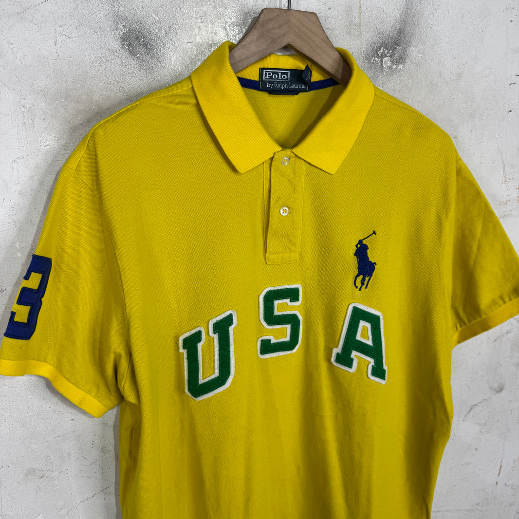 Ralph Lauren Yellow USA Arc Pony Polo