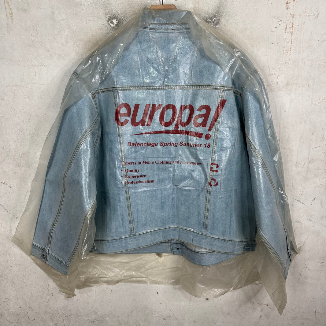 Balenciaga Europa Laminated Denim Jacket