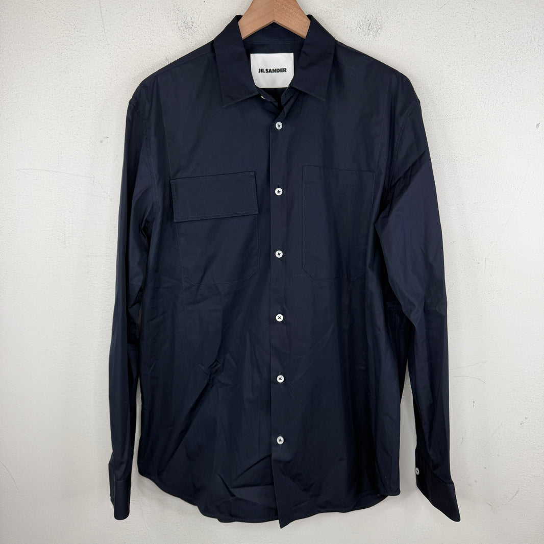 Jil Sander Navy Button Up LS Shirt
