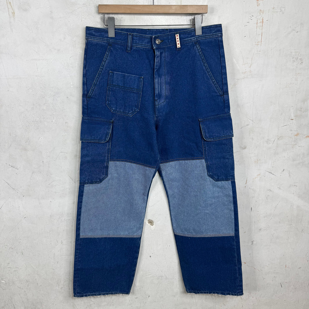 Marni Paneled Knee Cargo Jeans