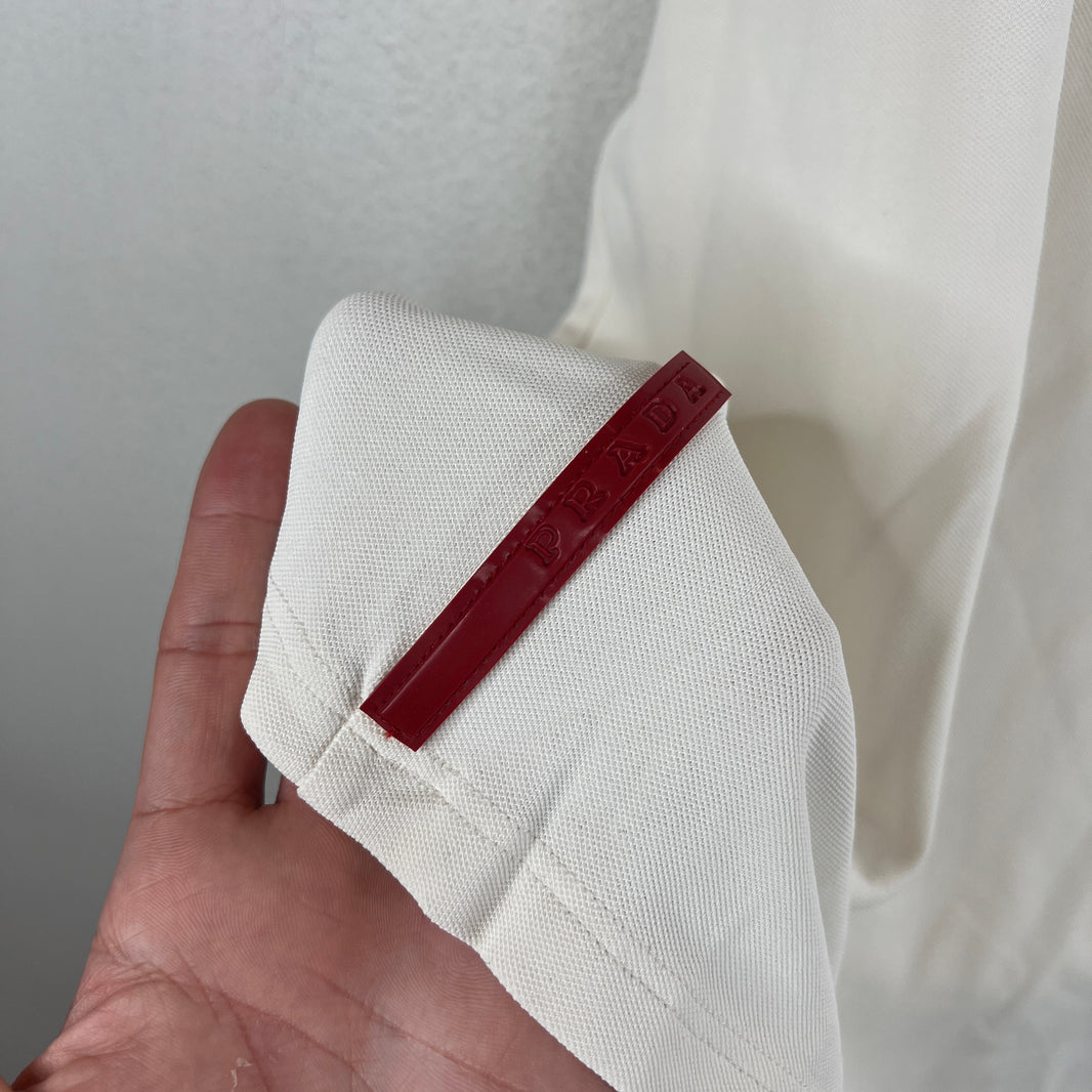 Prada White Zipper Detail T-Shirt