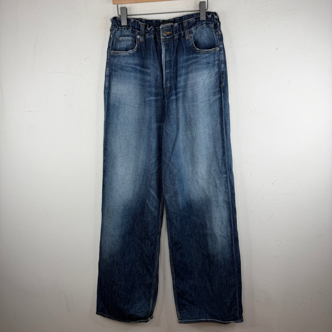 Balenciaga Elastic Waist Double Pocket Jeans
