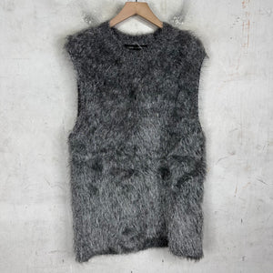 CDG Homme Plus Fuzzy Silver Sweater Vest