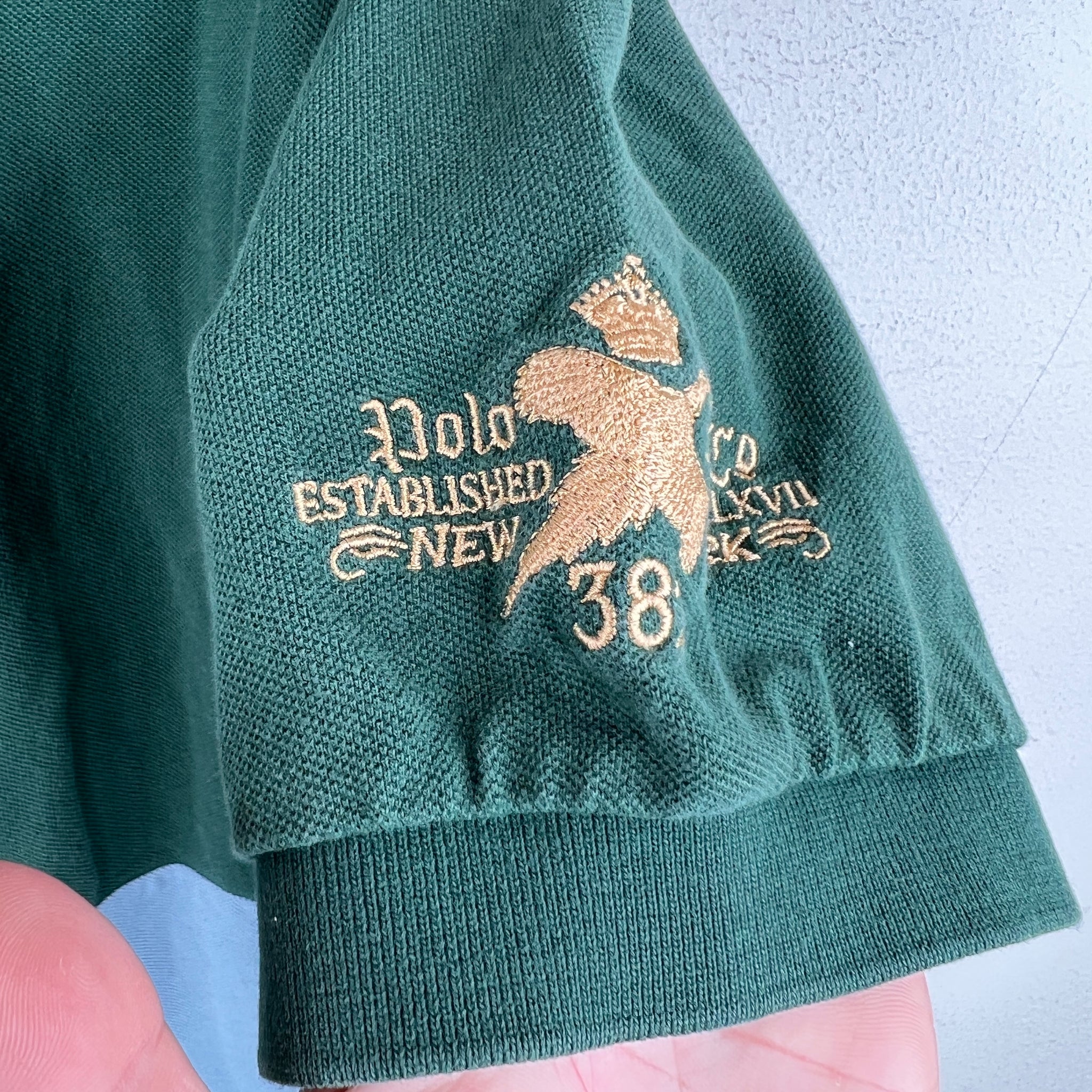 Polo Ralph Lauren Green/Baby Blue Checkered Polo T-Shirt