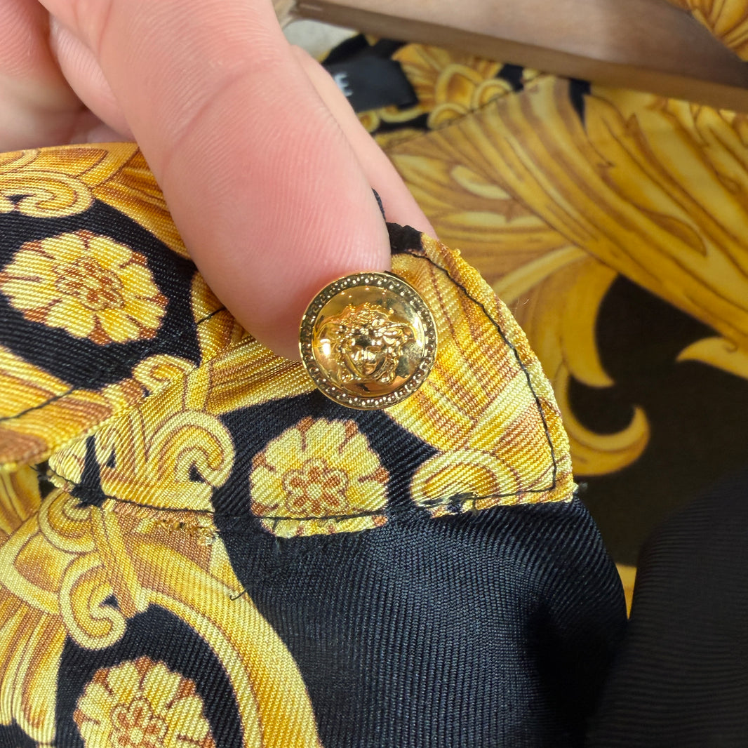 Versace Silk Pattern Button Up Shirt