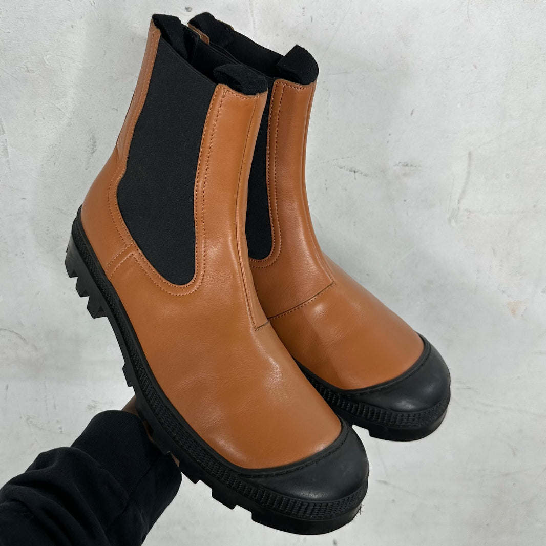 Loewe Orange Block Sole Chelsea Boots