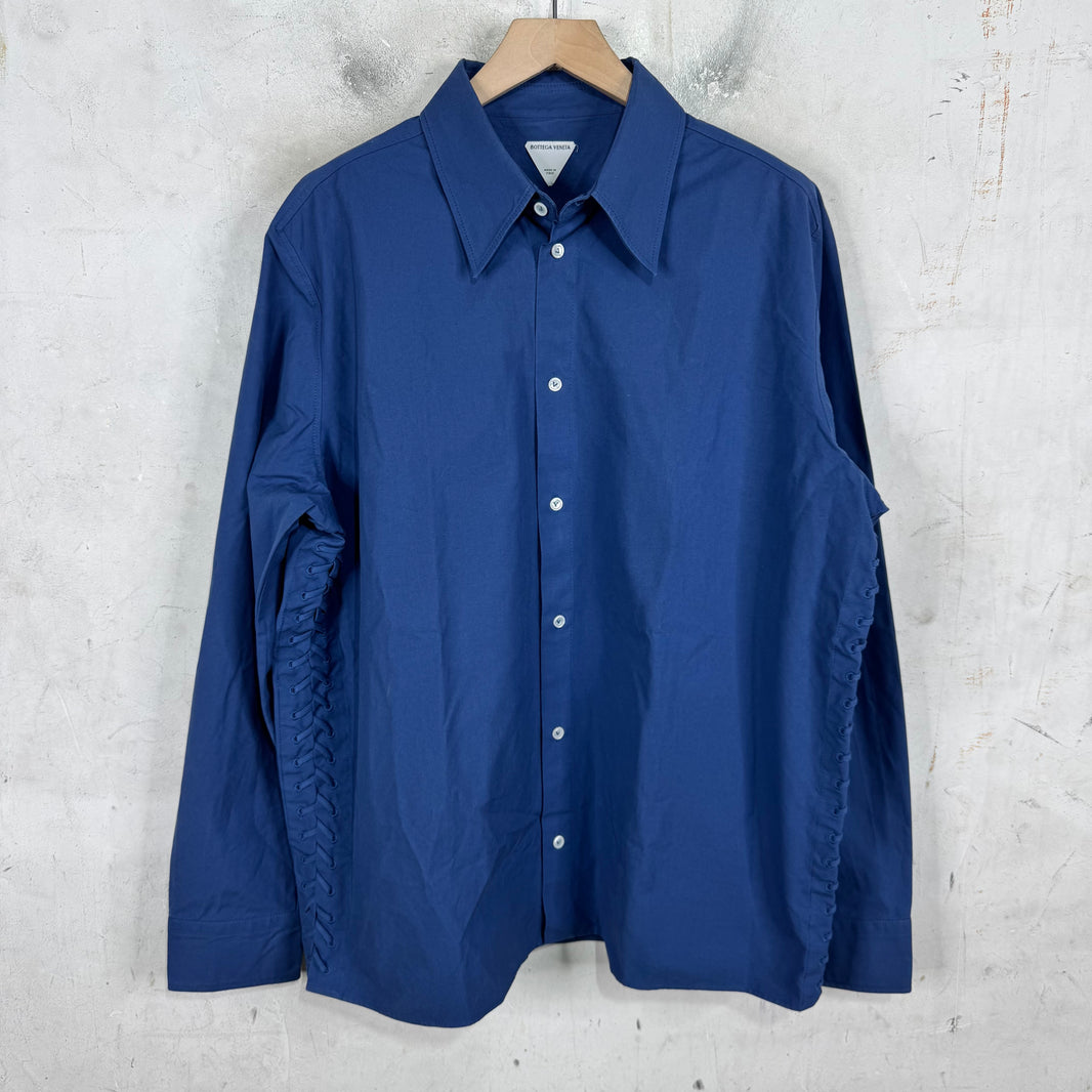 Bottega Veneta Laced Side Blue Button Up