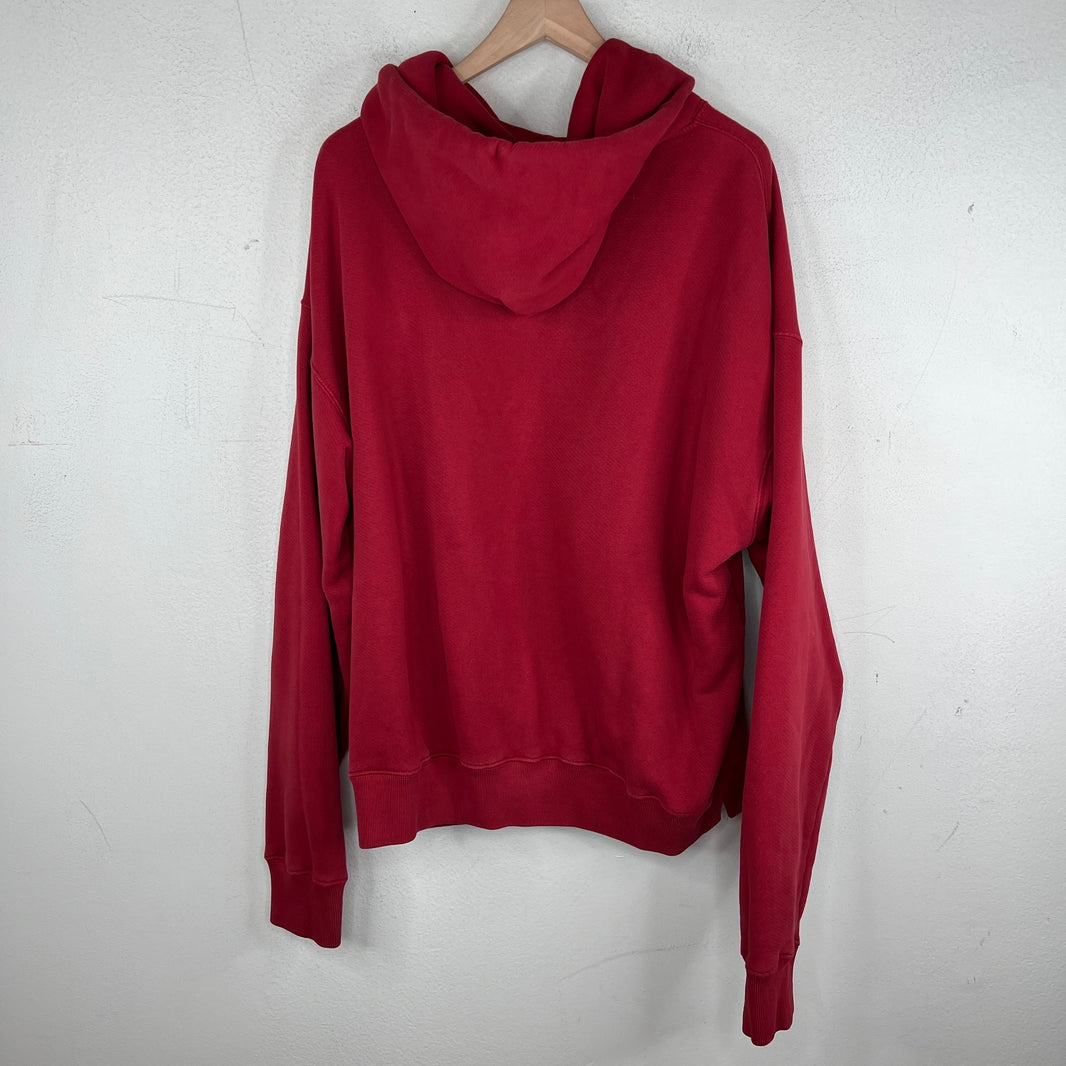 Off White Red Blur Logo Hoodie