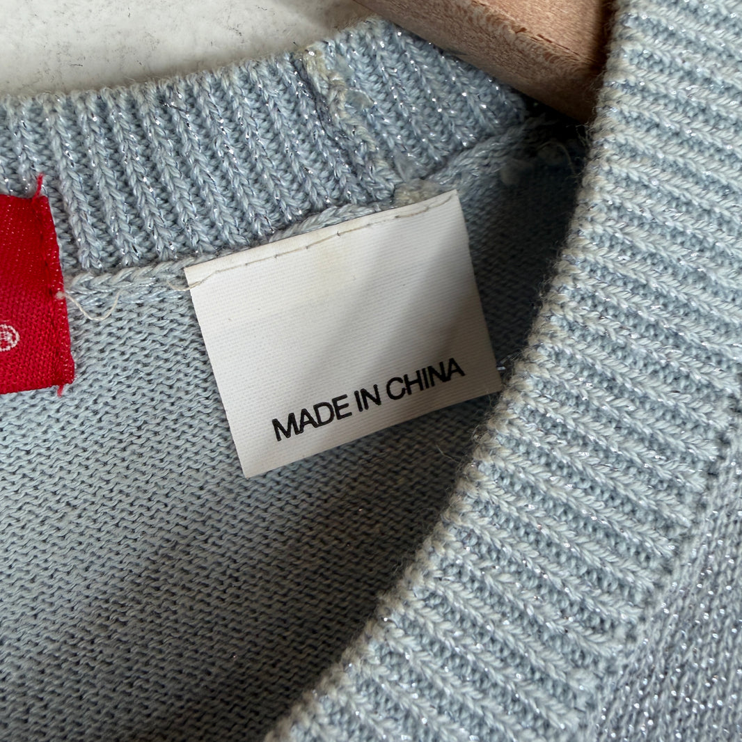 Supreme Light Blue Glitter Knit Sweater