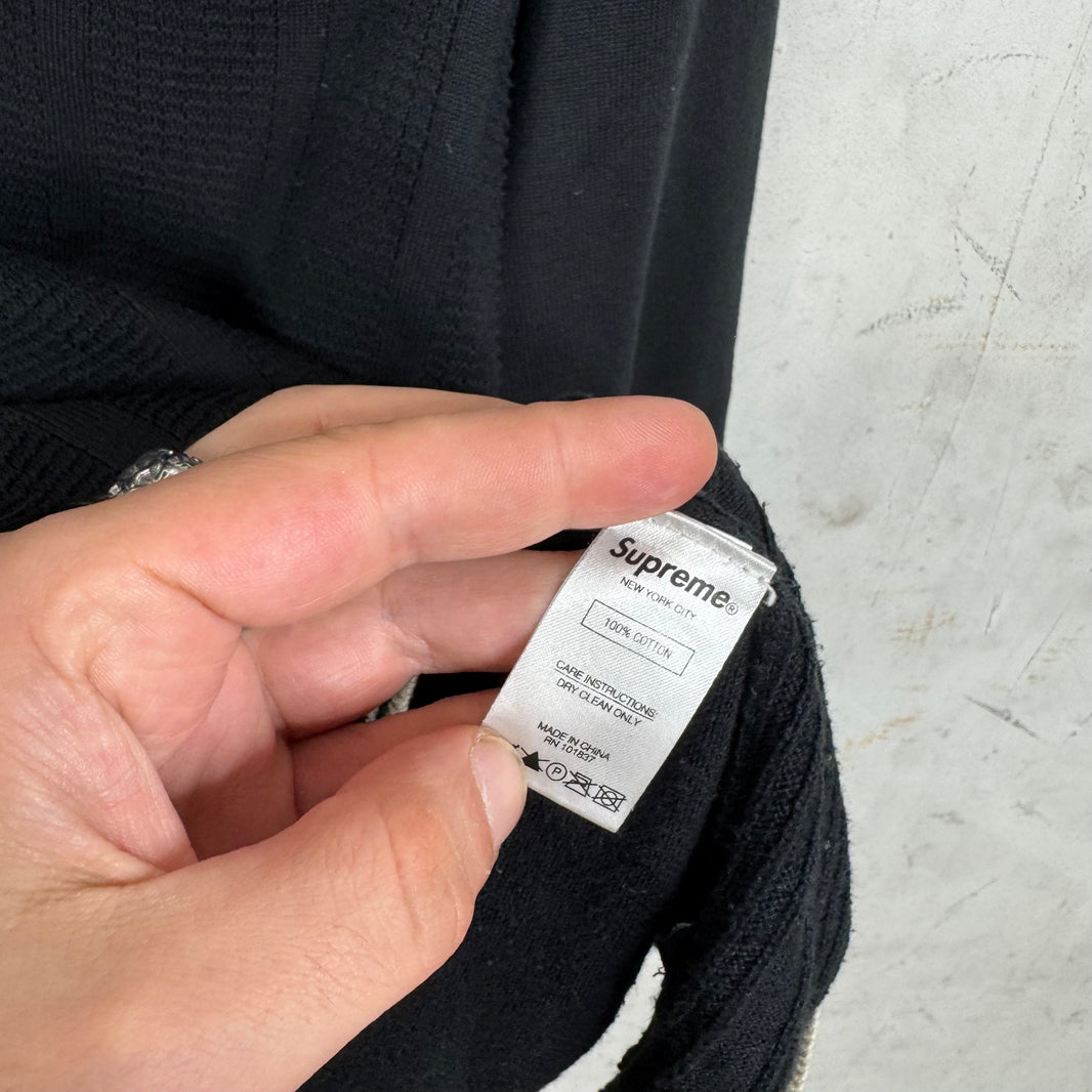 Supreme Black Knitted L/S Polo Sweater