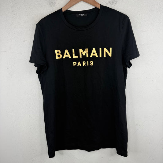 Balmain Paris Gold Logo T-Shirt
