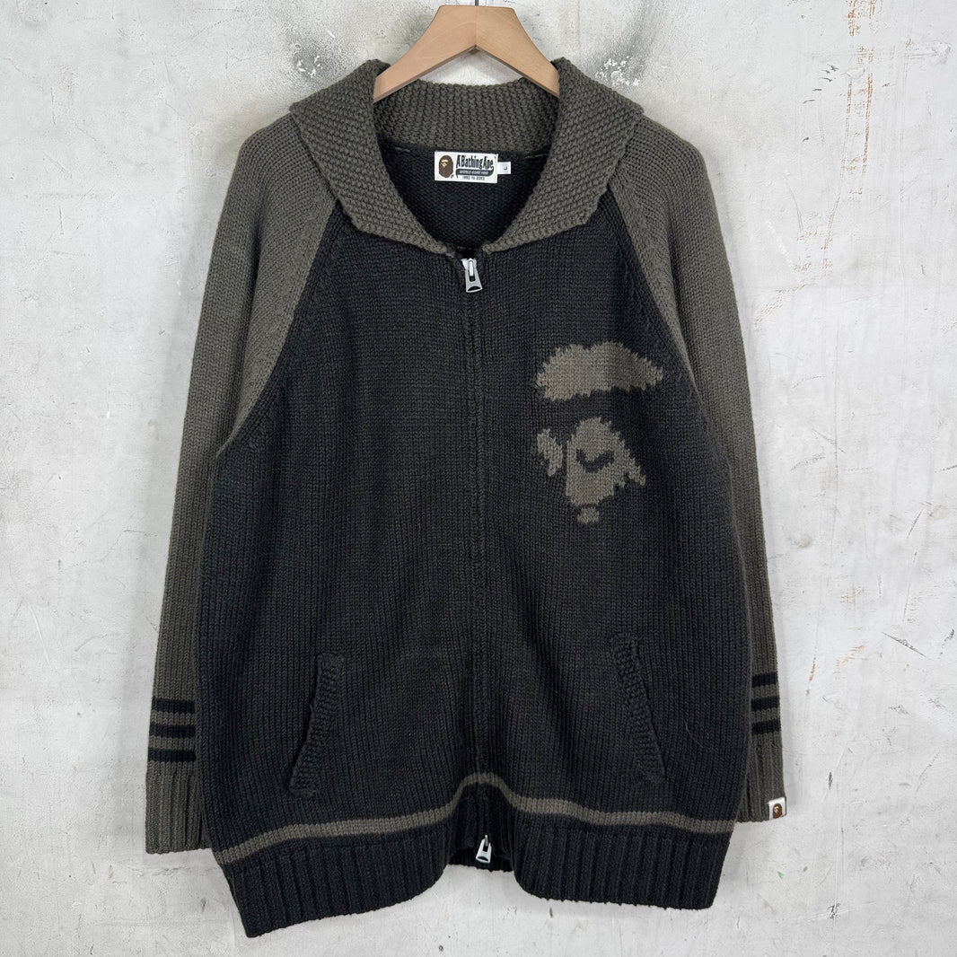 Bape Logo Zip Cowichan Sweater