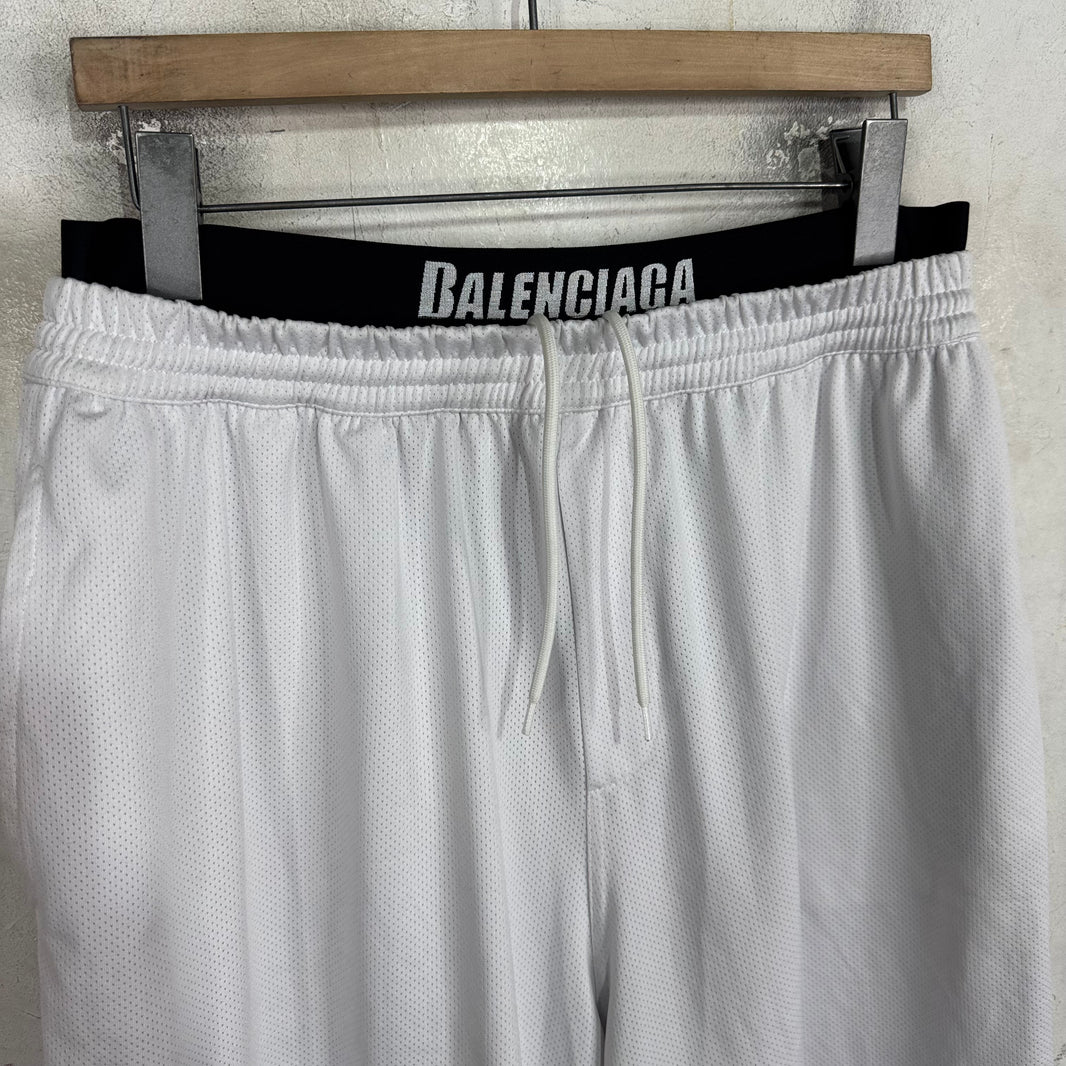 Balenciaga White Double Waist Shorts