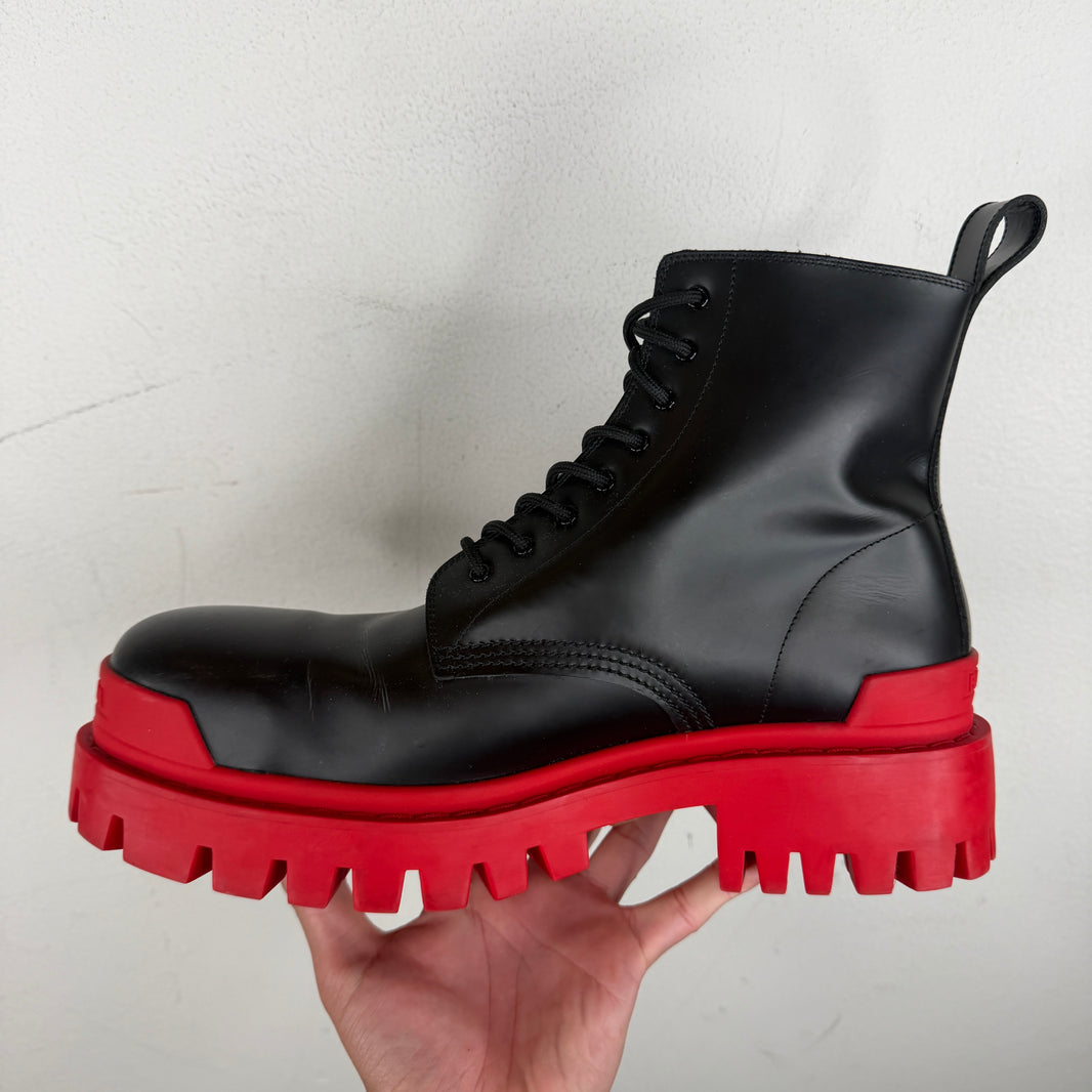Balenciaga Red/Black Strike Boots