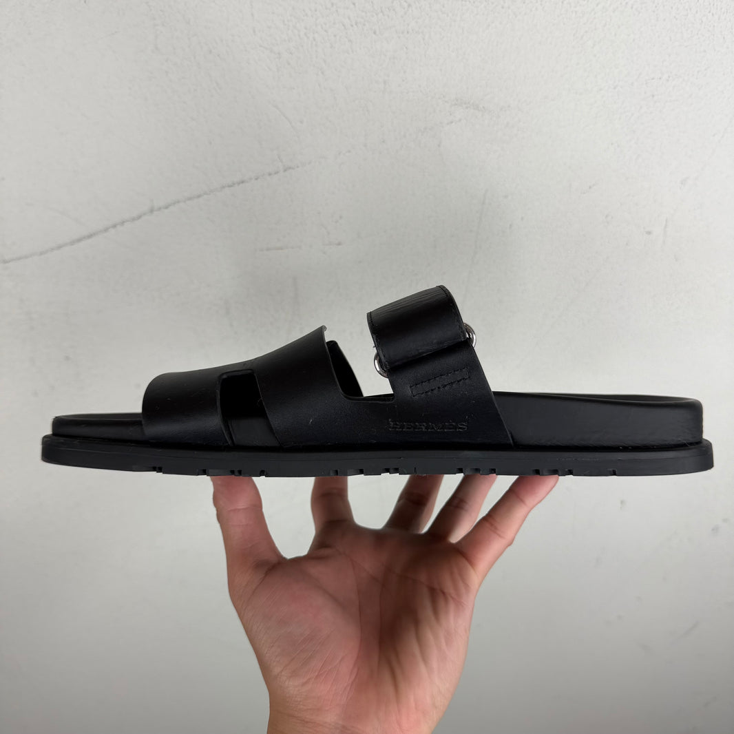 Hermes Black Chypre Sandals