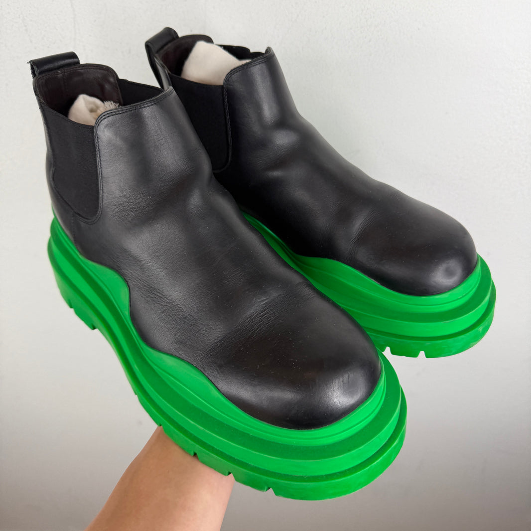 Bottega Veneta Green/Black Tire Boots