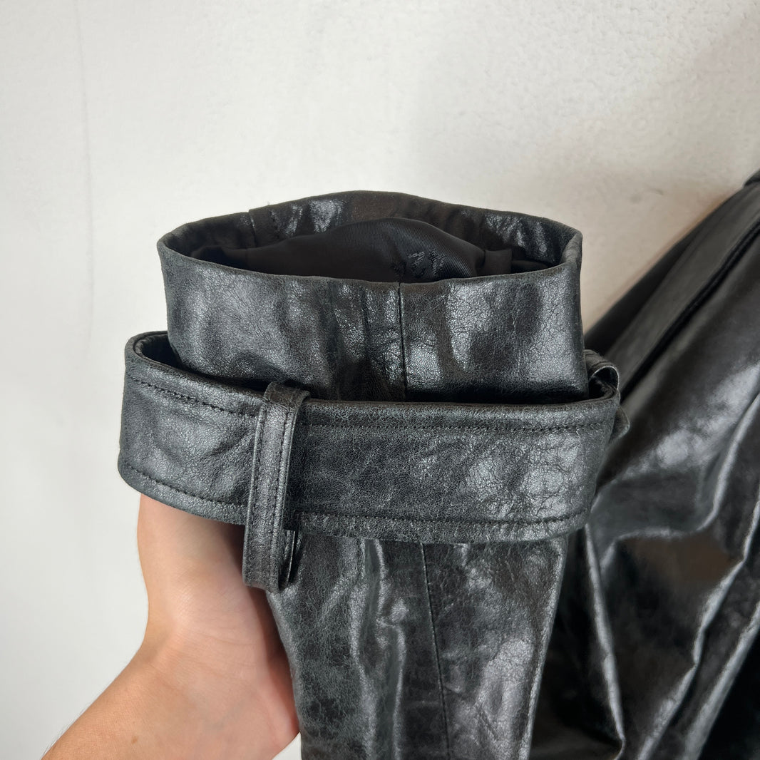 424 Paper Leather Trench Coat