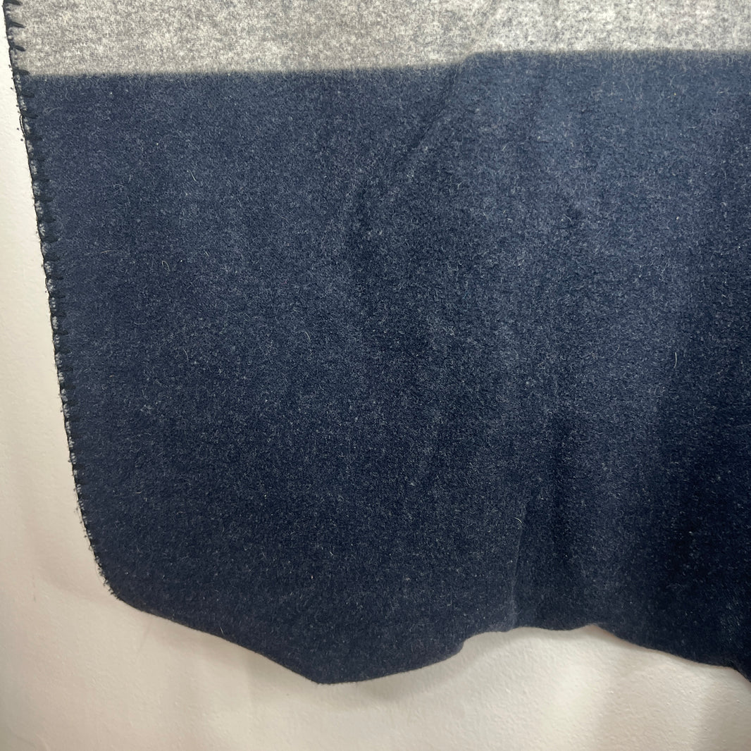 Sacai Navy/Gray Wool Blend Throw Blanket