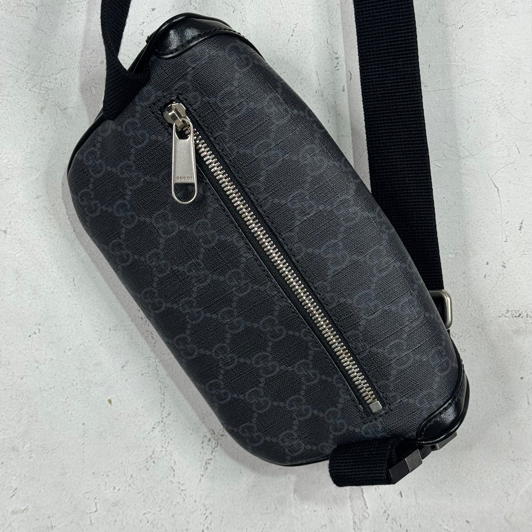 Gucci Coated Black Monogram Waist Bag