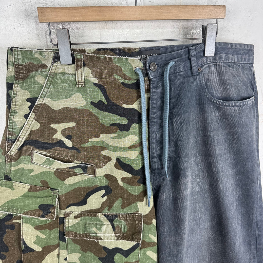 Balenciaga Drawstring Hybrid Camo Pants
