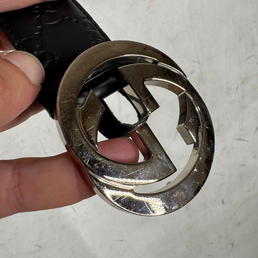 Gucci GG Monogram Interlock Belt
