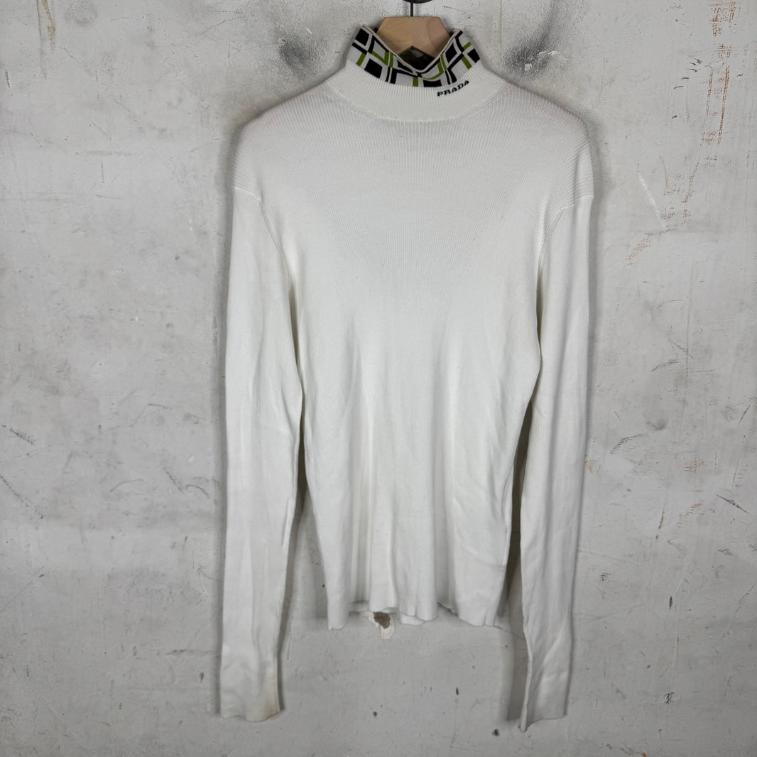 Prada Ribbed Mockneck Shirt