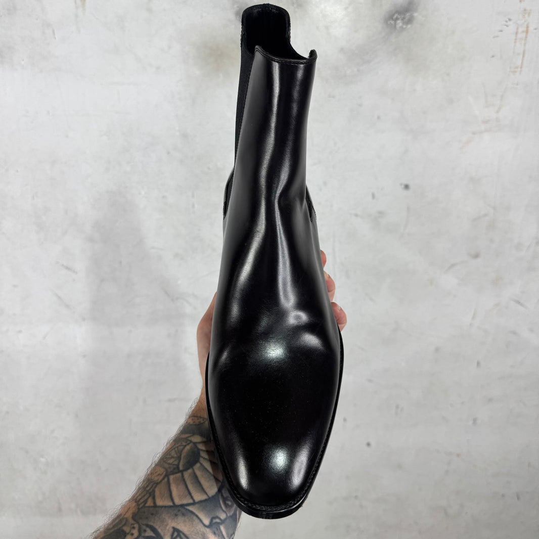 Saint Laurent Dark Brown Leather Wyatt Boots