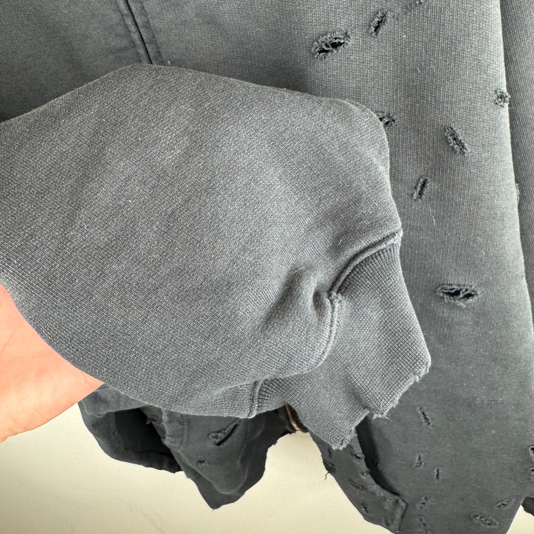 Vetements Plain Distressed Zip Hoodie