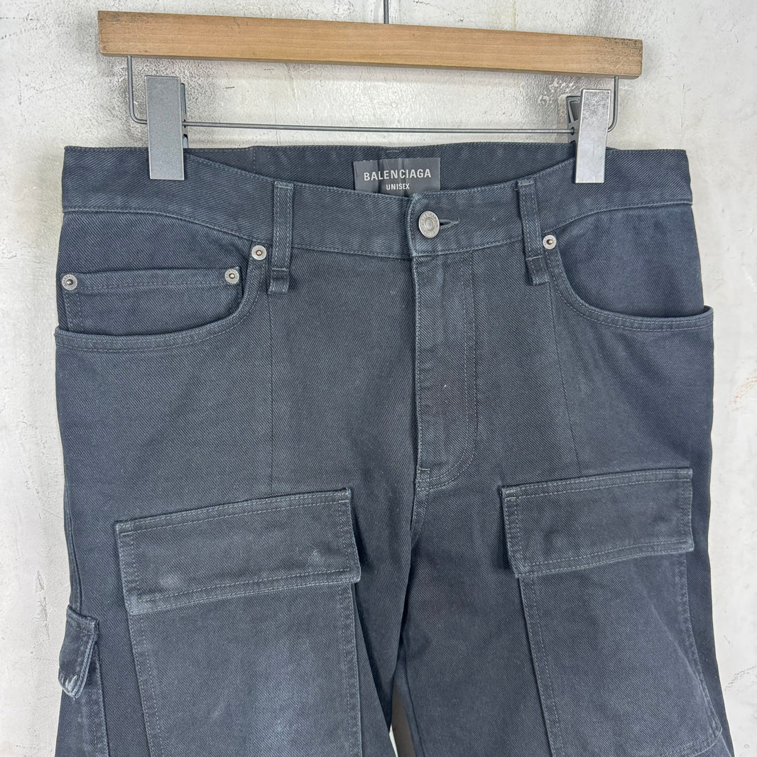 Balenciaga 2023 Denim Flared Convertible Cargos
