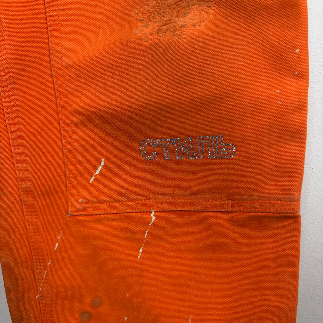 Heron Preston Carhartt Orange Double Knee Dungarees