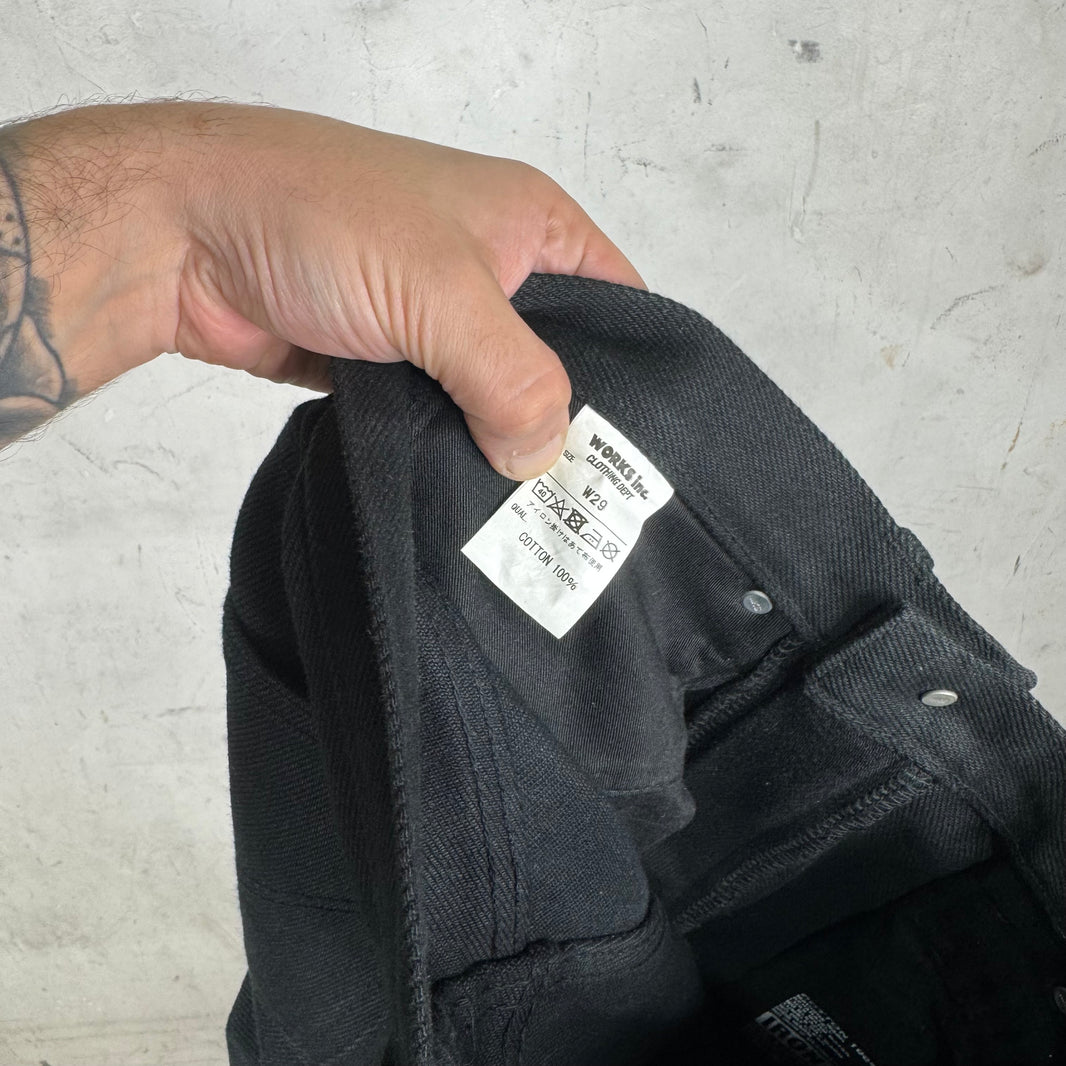 Iron Heart Hemmed Black Jeans