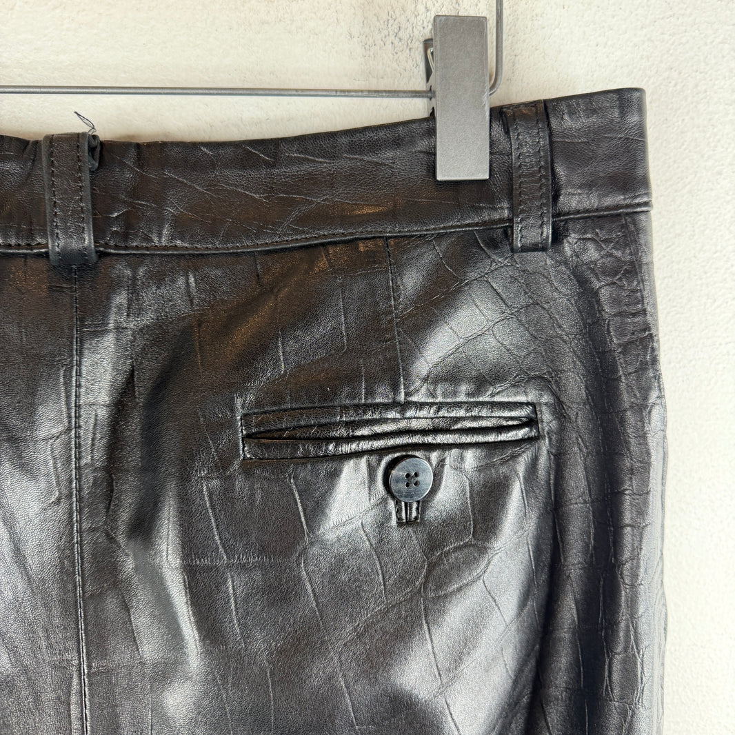Ernest Baker Lambskin Leather Flared Pants