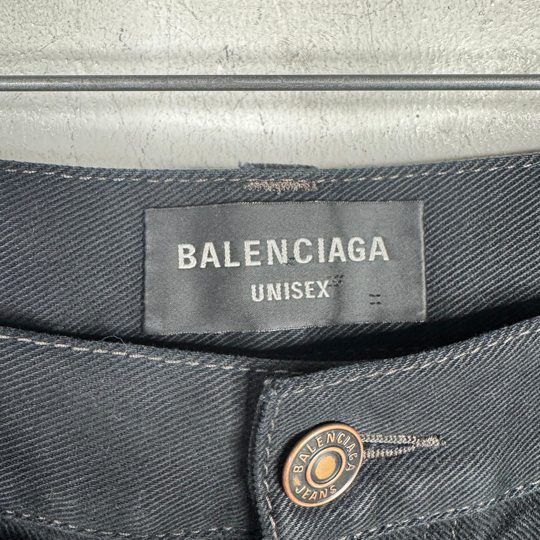 Balenciaga Distressed Black Baggy Jeans