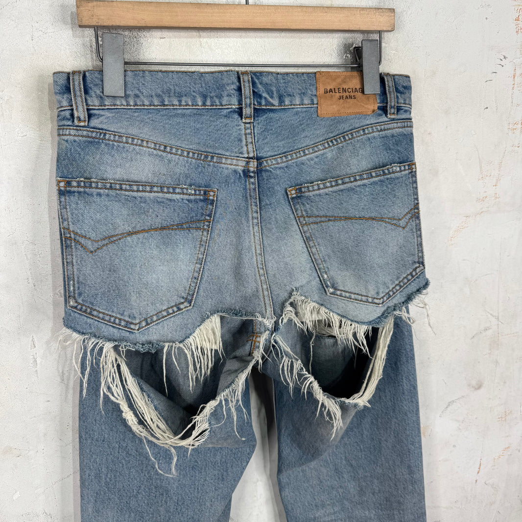 Balenciaga Distressed Lightwash Yeek Jeans
