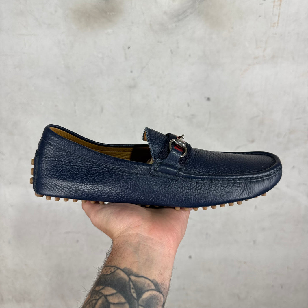Gucci Navy Driver Flats