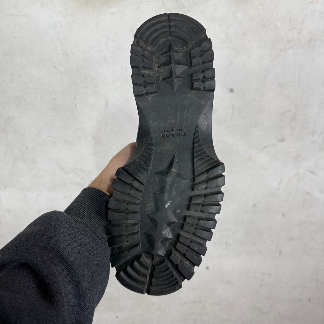 Prada Black Leather Slip Brixxen Boots