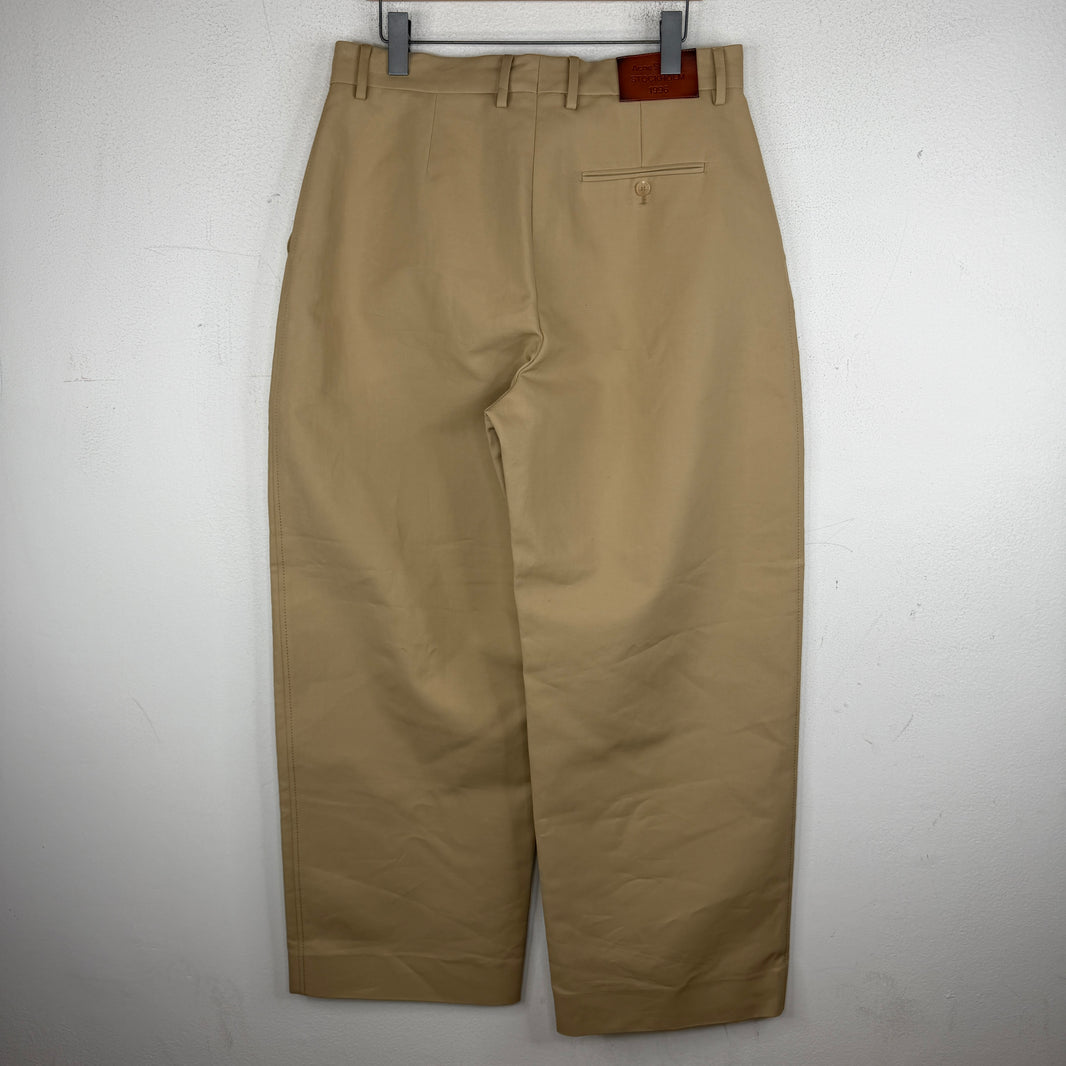 Acne Studios Baggy Wide Leg Khaki Trousers