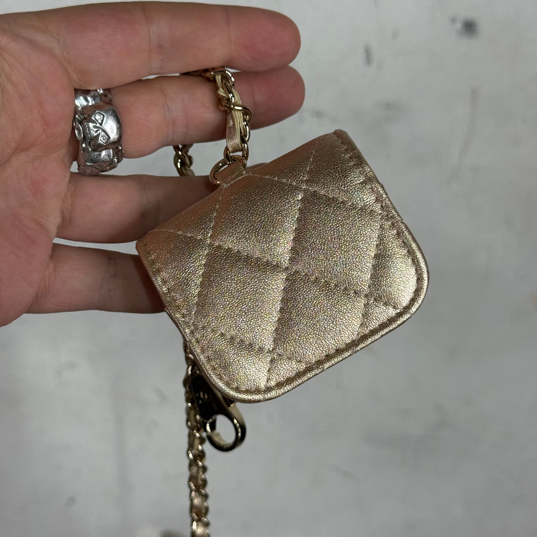 Chanel Mini Quilted Charm Chained Pouches