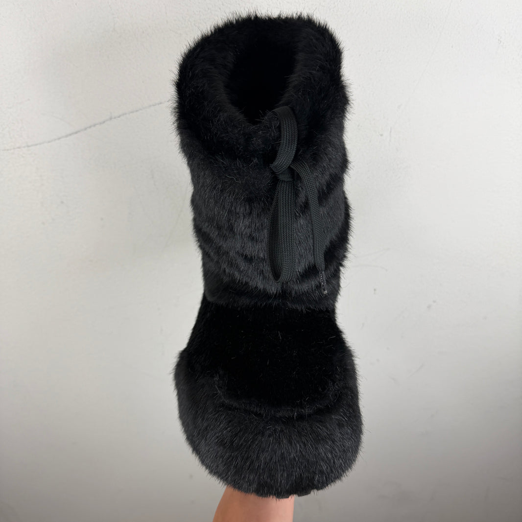 Balenciaga Black Furry Alaska Boots