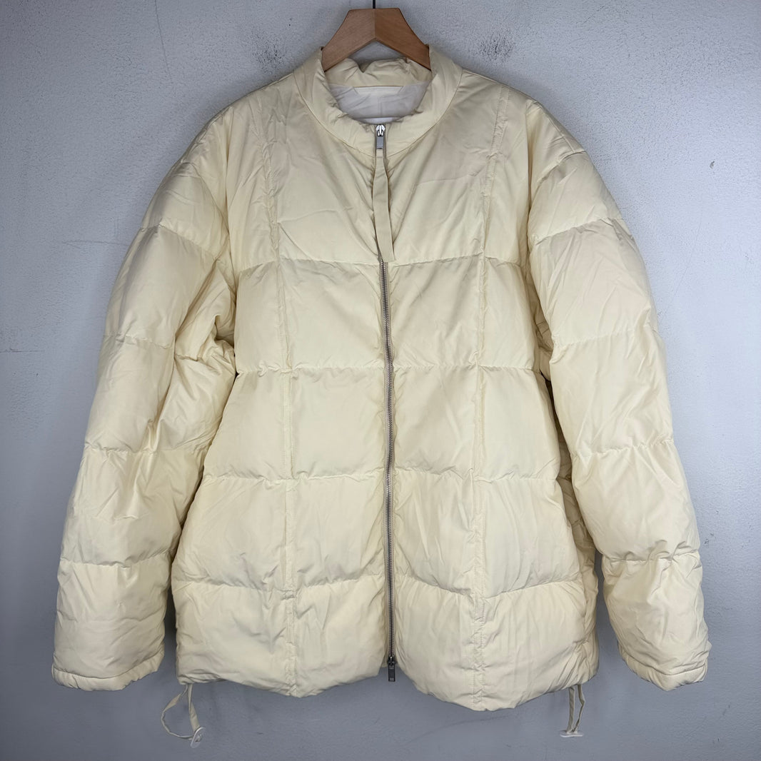 Jil Sander Cream Zip Puffer Jacket