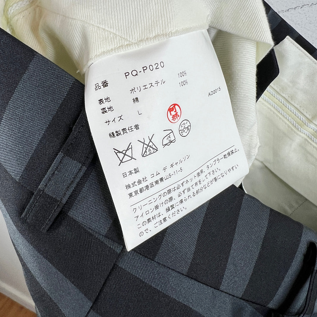 CDG Black Striped Cuff Hem Trousers