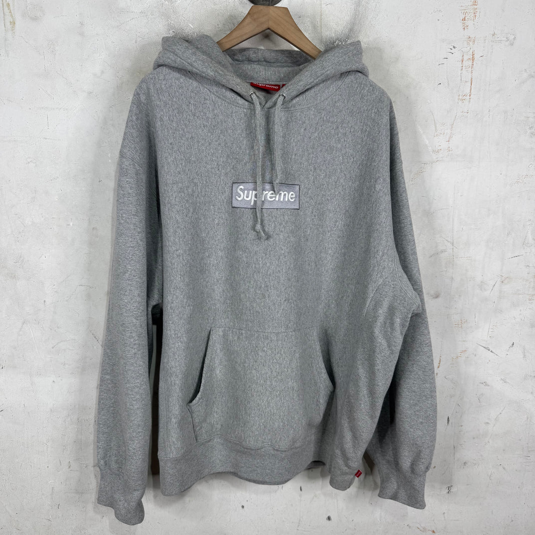 Supreme Grey Tonal Box Logo Hoodie