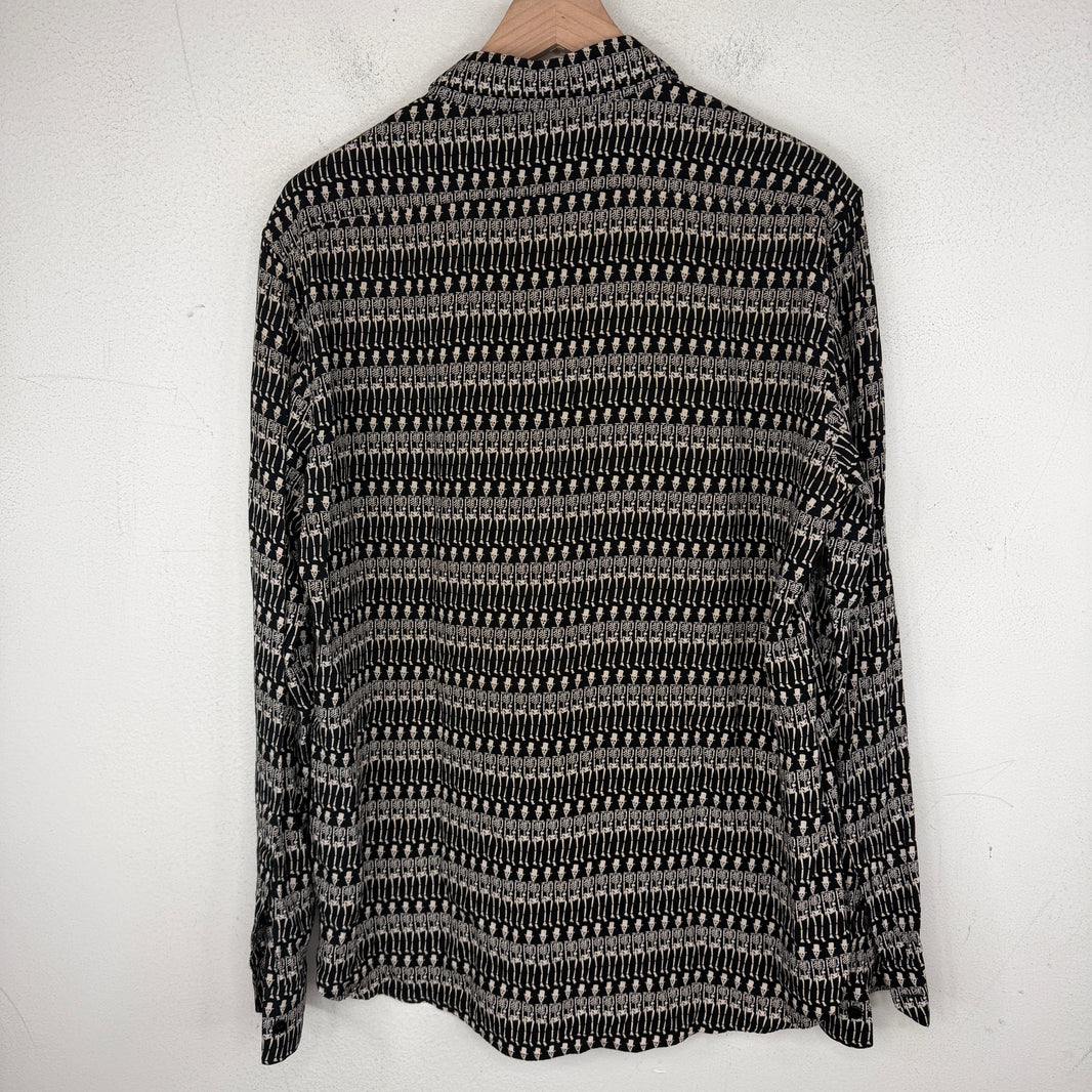 Saint Laurent Skeleton Print Button Up Shirt