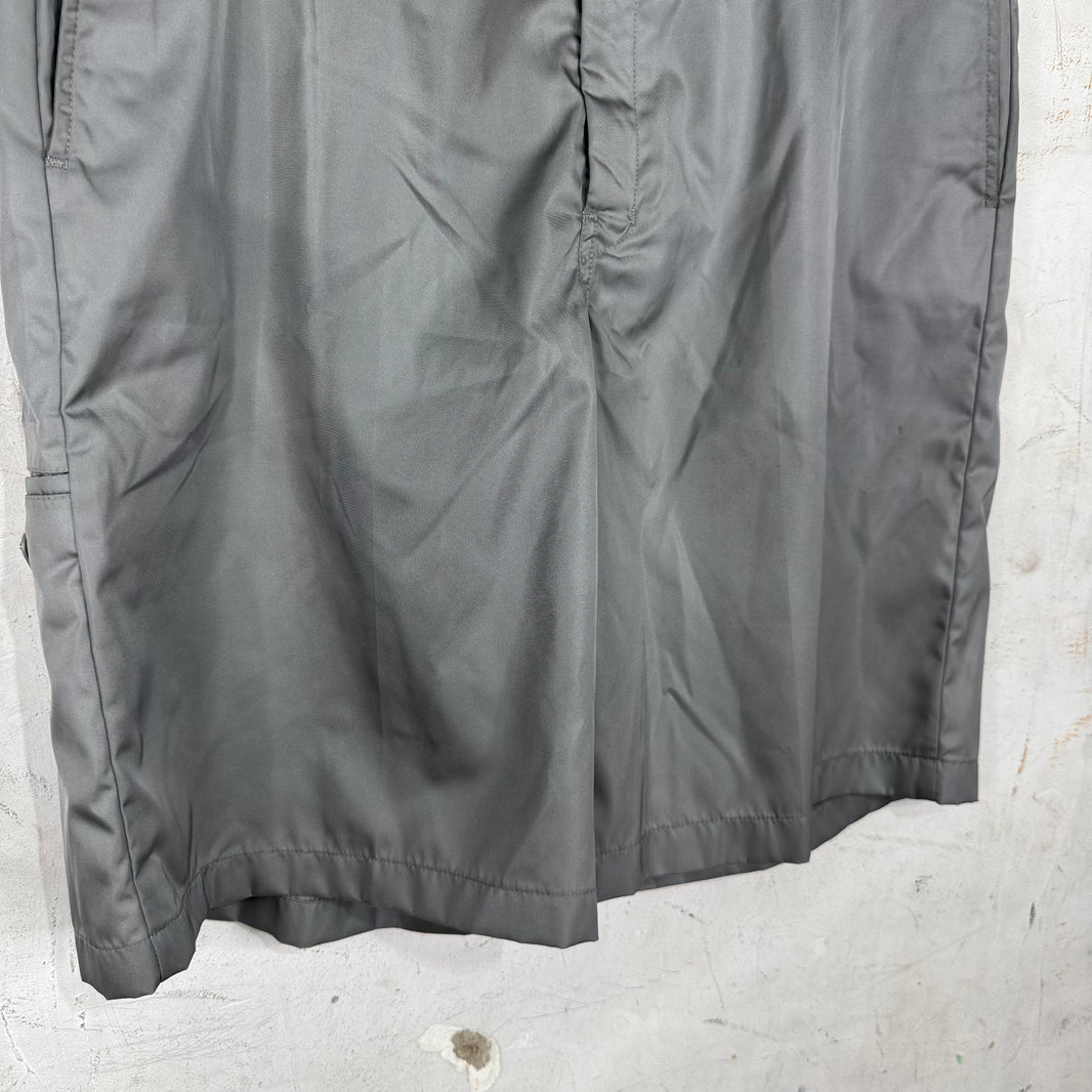 Prada Renylon Plaqued Grey Shorts